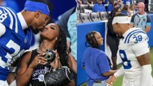 Simone Biles embarrasses Jonathan Owens after unexpected moment before the Colts game