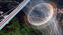 Full-Circle Rainbow Graces World's Highest Bridge During Mesmerizing Water Show