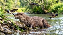 Enxame de Andorinhas Limpa Lontra de HORDA GIGANTE de Pulgas