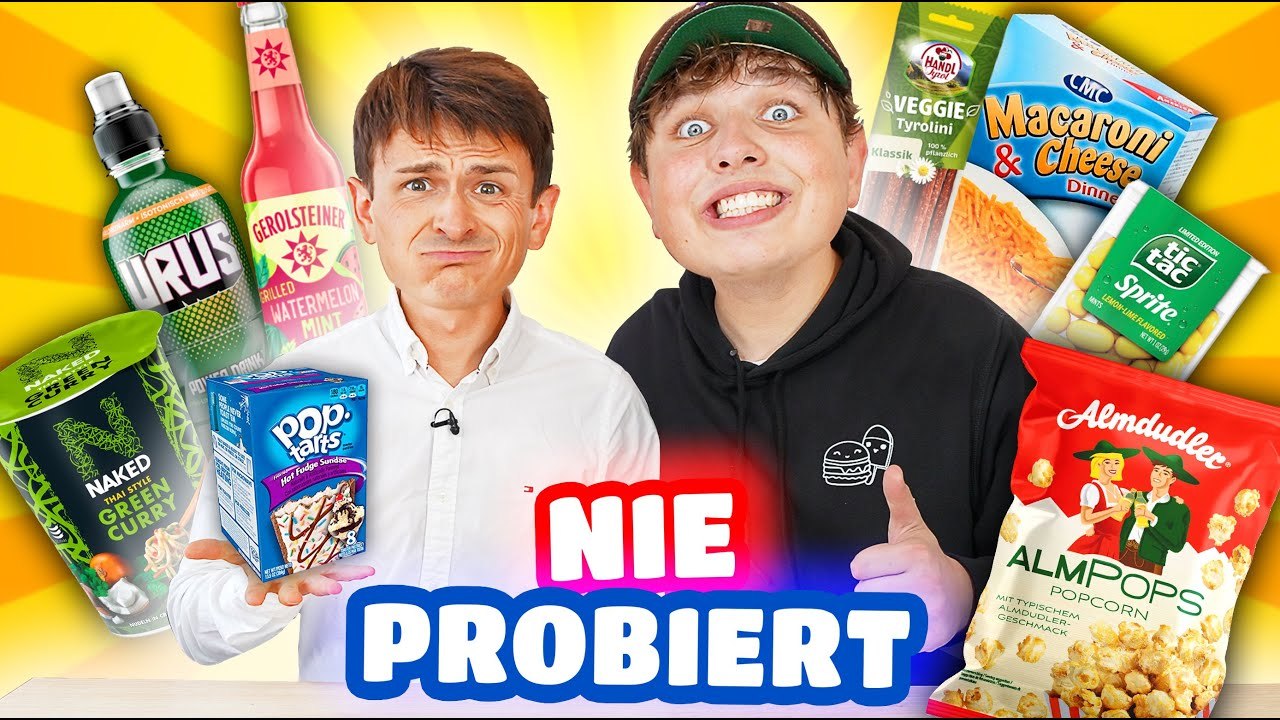 Wir essen unbekannte lebensmittel mit smiley: chips, nudeln und getränke testen