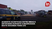 Ônibus bate na traseira de carreta e deixa 14 feridos em Ortigueira (PR) na BR-376