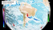 Segunda-feira, 31 de agosto: Previsão de precipitação com isóbaras (linhas de pressão)
