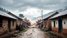 #Nepal Flood Destroys Small Village! 🌊😱  A Terrifying Flood Sweeps Through the Village