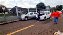 Forte colisão entre Onix e C3 é registrada no Bairro Cancelli