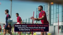 Gabriel Jesus trains with Barcelona for first time