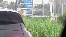 Carro a arder em Alverca