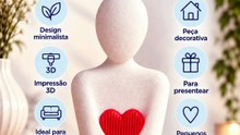 Estátua Decorativa Impressa em 3D - Decoração Minimalista