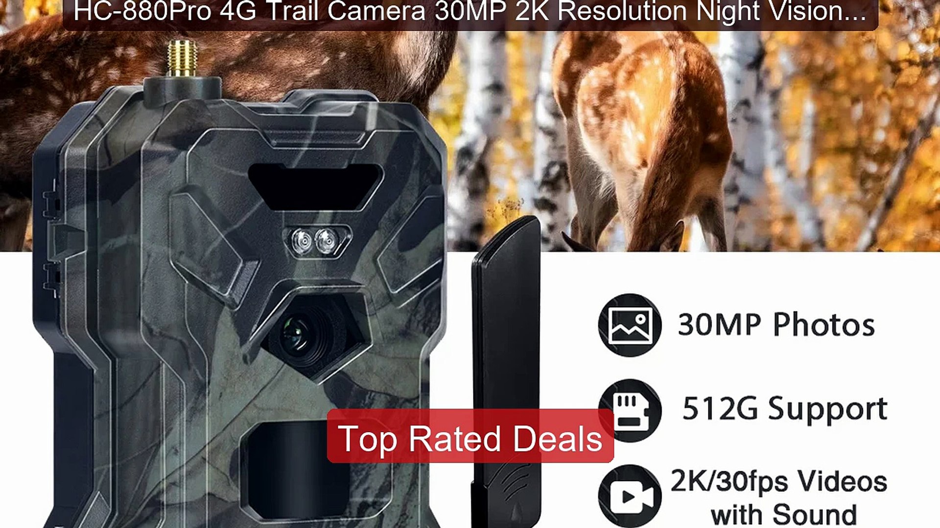HC-900Pro 4Gトレイルカメラ 30MP 4K動画 HC-880Pro 4G Trail Camera 30MP 2K Resolution Night Vision Hun