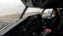 Beautiful Female Pilot Take Off Her Boeing B737 800 - Cockpit View