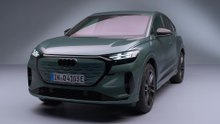 Audi Q4 Sportback e-tron quattro performance Exterior Design in Sage Green in Studio