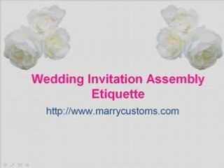 Wedding Invitation Assembly Etiquette