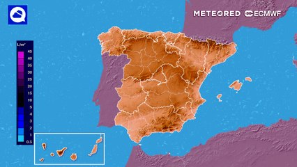 Este miércoles se esperan lluvias fuertes en el este y Baleares
