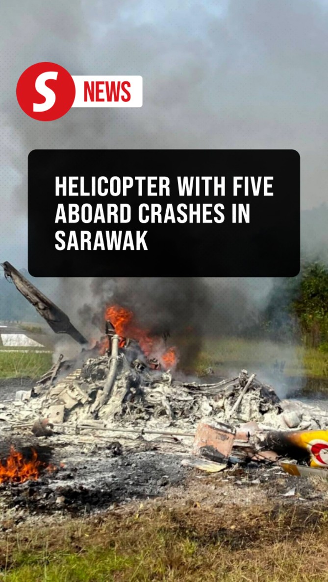 Helicopter carrying five crashes in northern Sarawak