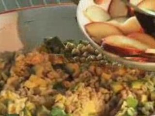 Salade de blé Ebly® aux nectarines et aux crevettes