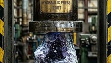 Hydraulic press crushing amethys