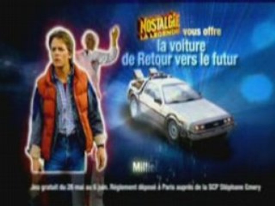 Pub radio Nostalgie (France) : Delorean Retour Vers Le Futur