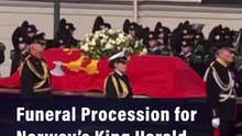 Funeral Procession for Norway’s King Harald Leaves Royal Palace