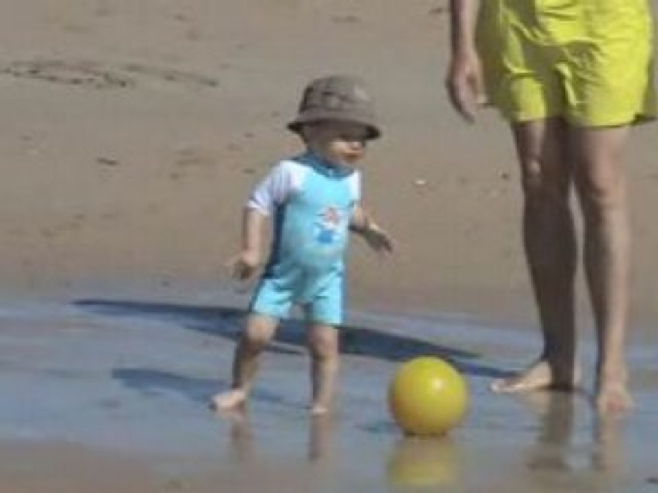 Ballons a la plage avec papa ile d'oleron