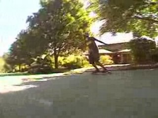 Longboard slides down a hill