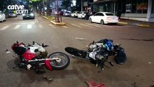 Motociclista de 20 anos fica ferido em batida entre motos no Centro de Toledo