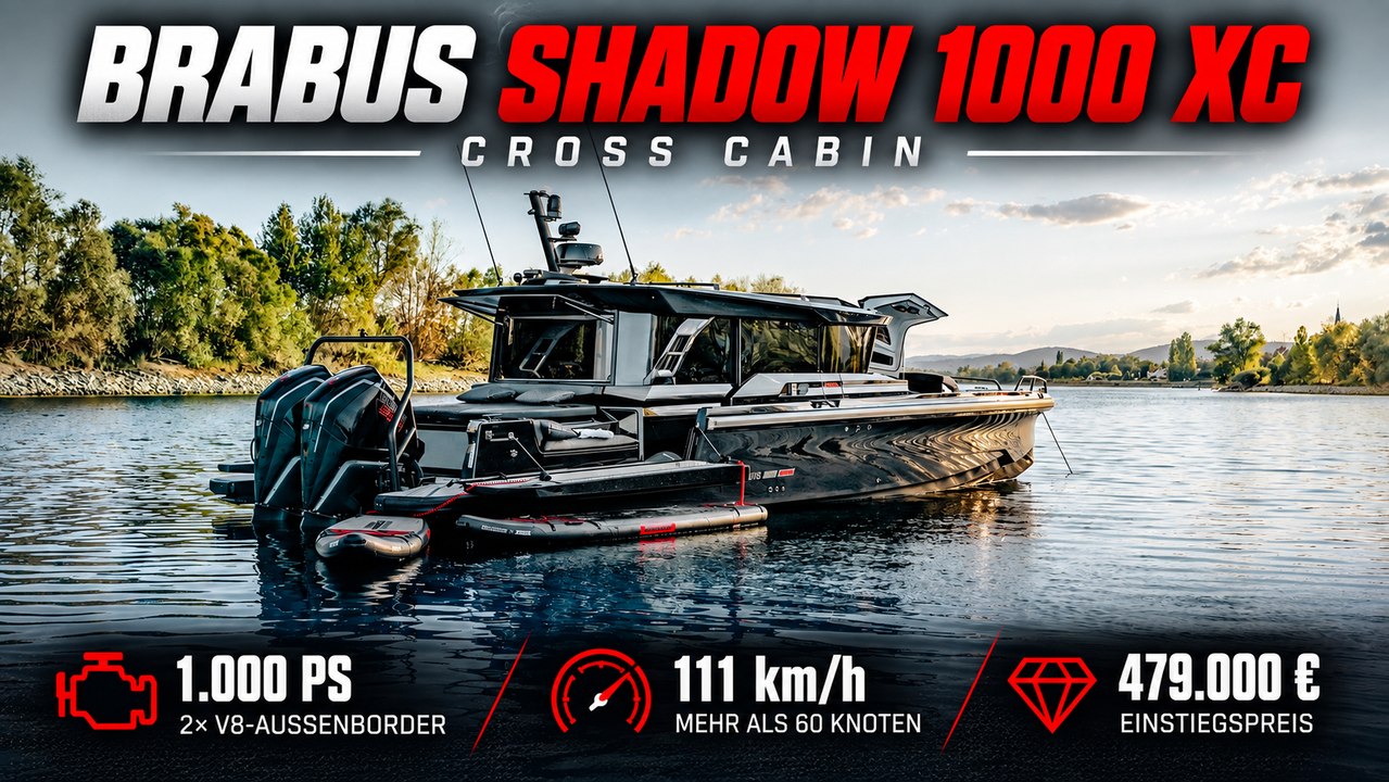 2027 brabus shadow 1000 xc cross cabin: powerboat mit 111 km/h