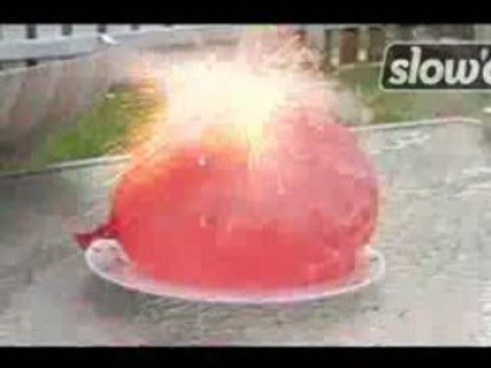 Slow Motion Water Balloon with Firecracker