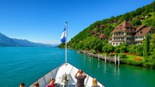 Scenic Boat Tour on Switzerland's Thunersee - A Relaxing Journey Through Stunning Swiss Alps