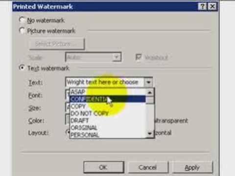 How to create Watermark in MS Word