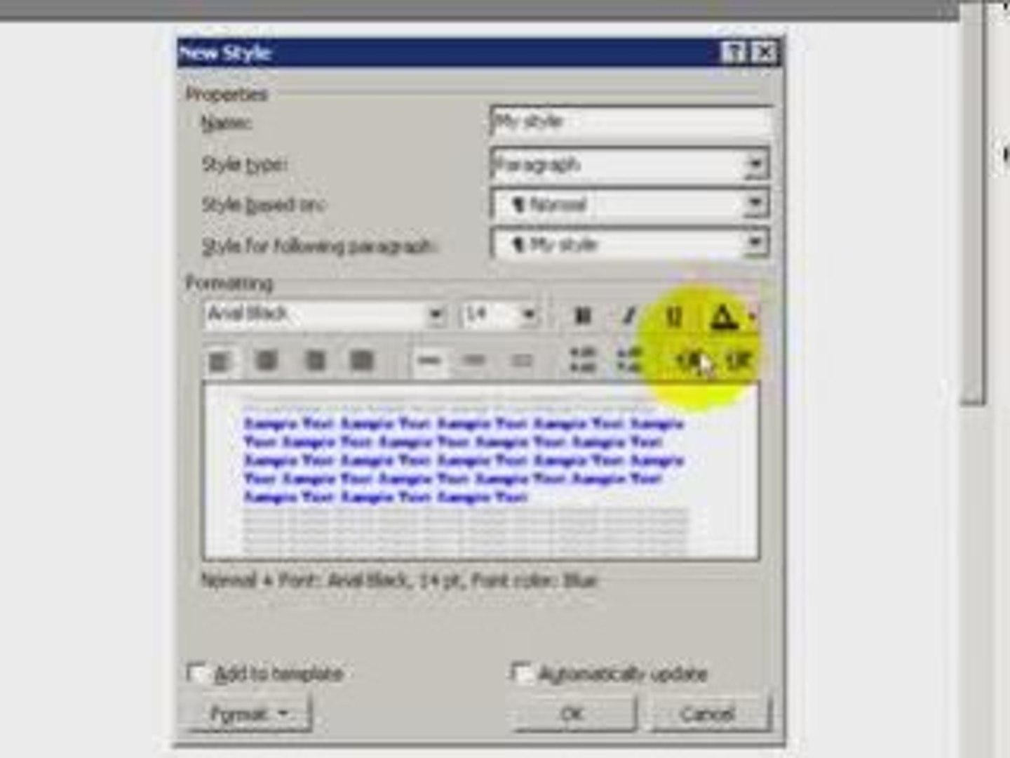 How to create New style in MS Word