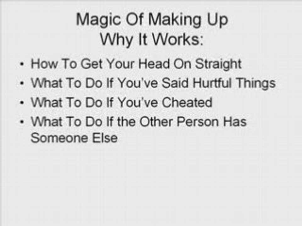 How To Get Ex Back with Magic of Making Up