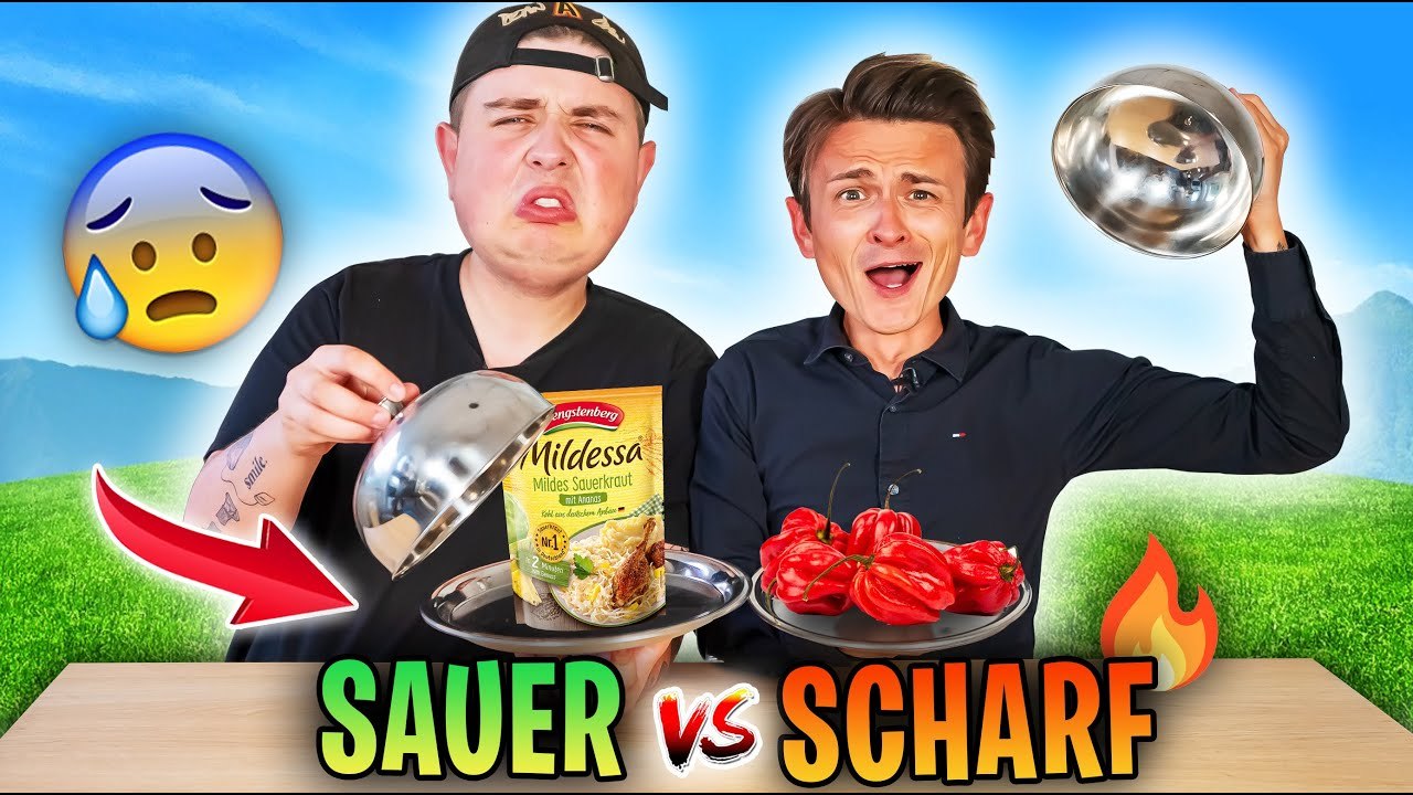 Sauer vs. scharf mit smiley: food-challenge mit extremen snacks