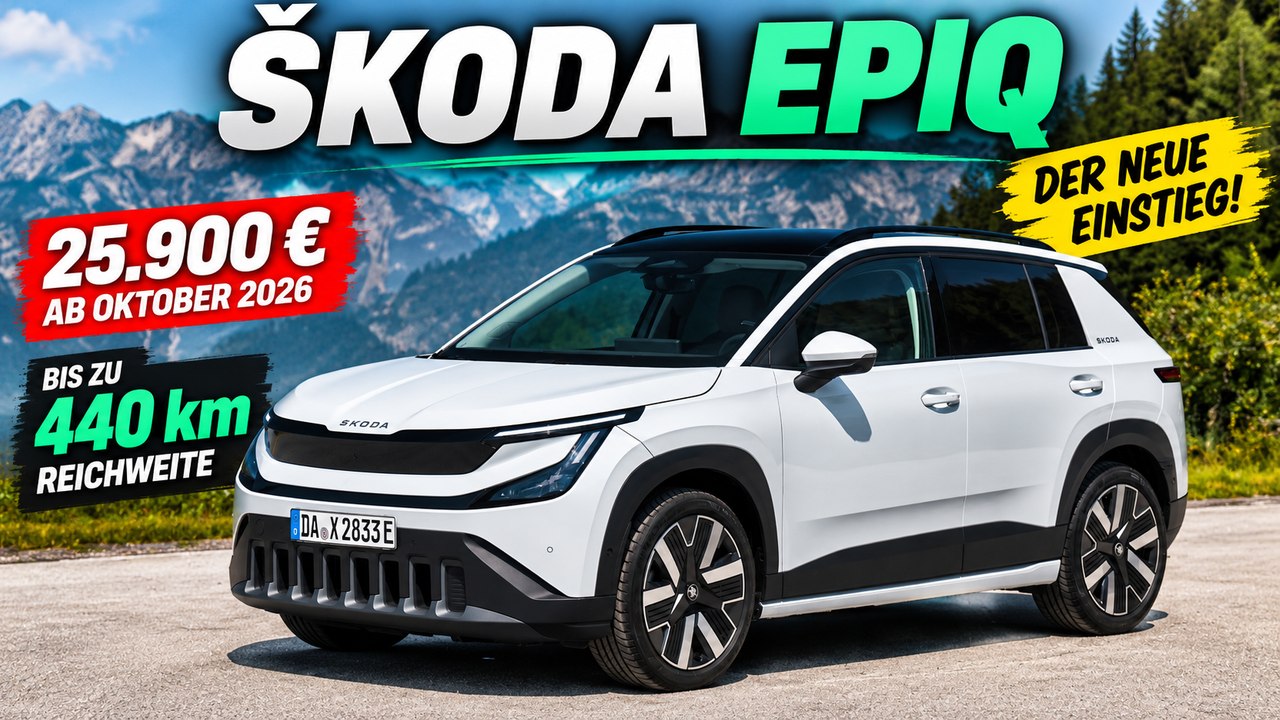 2026 Škoda Epiq: 211 PS, 440 km Reichweite und 475 Liter Kofferraum