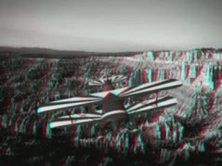 Plastic 3D glasses - 3D Biplane video