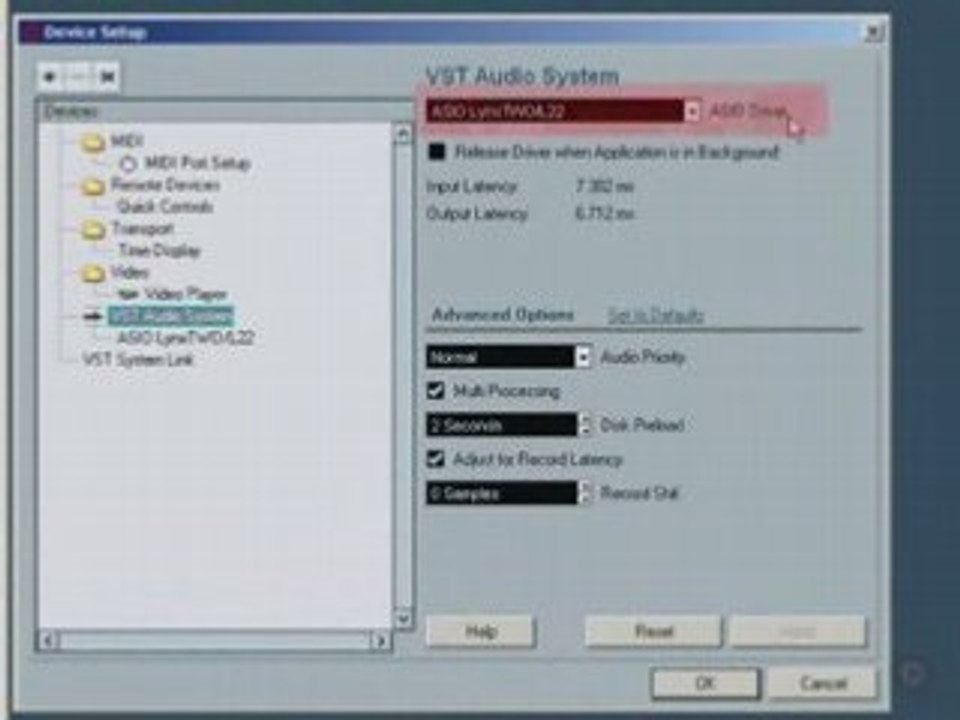 Cubase Audio Device Settings