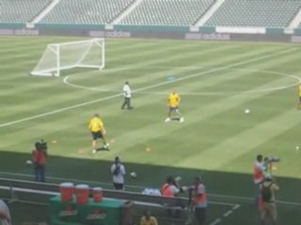 David Beckham's first practice with LA Galaxy