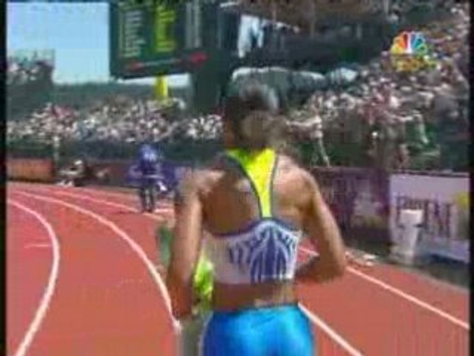 Athle sprint féminin 100m  2008 compétition USA