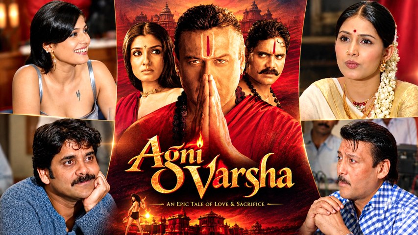 Nagarjuna, Raveena Tandon, Jackie Shroff, Milind Soman, Sonali Kulkarni & Arjun Sajnani - Agni Varsha (2002) Press Conference