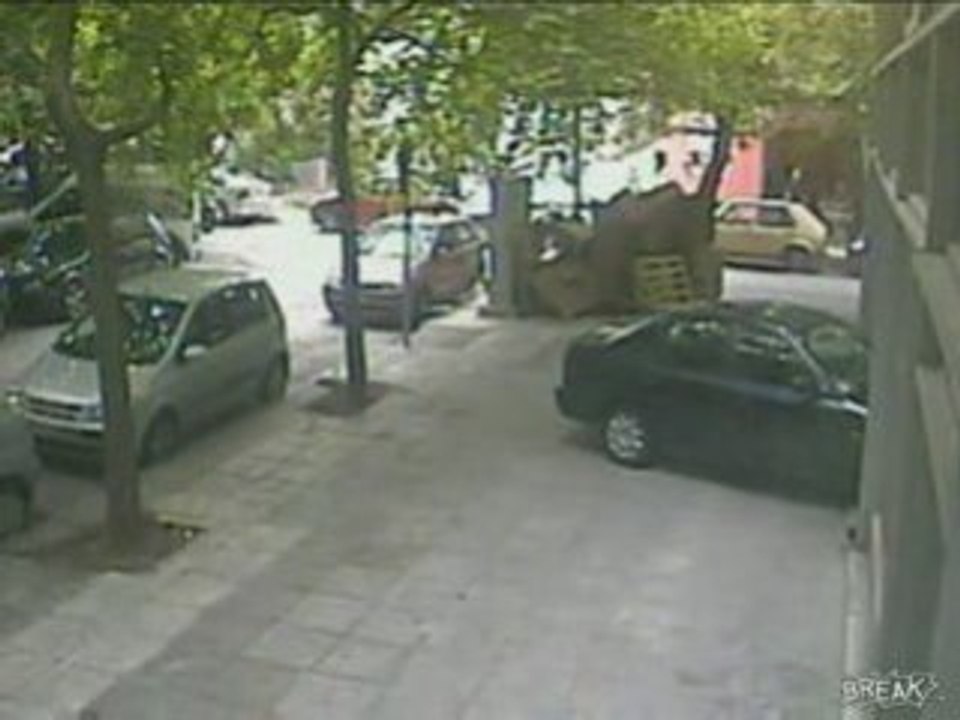 Female Driver Slams Bike Into Building