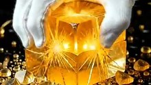 Smashing Golden Ice Cube With Golden Hammer | Satisfying 4K ASMR