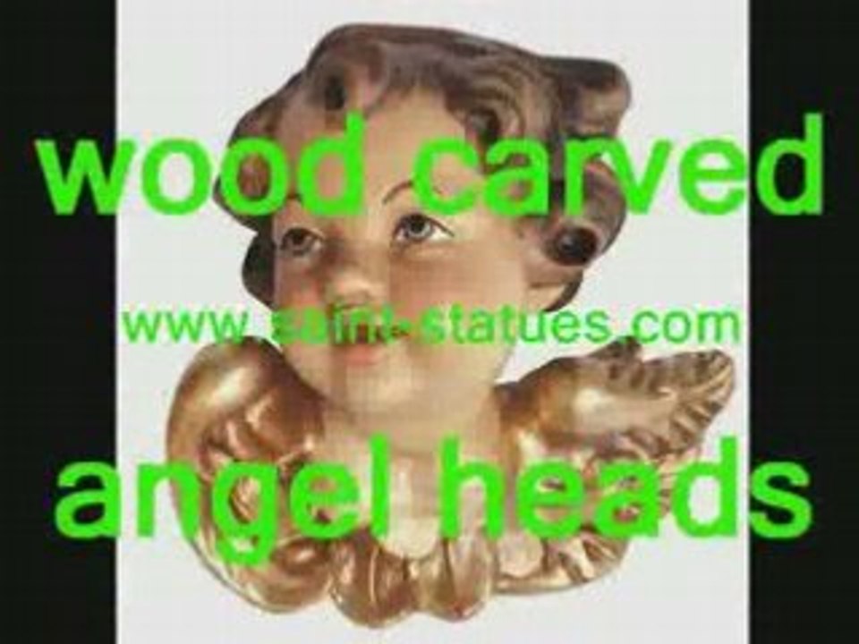 Angel art wood carved statue and other religious carvings.