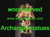 Archangels statues handcrafted and wood carved.