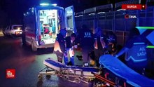 Bursa'da 3 kişinin bindiği motosiklet bariyere çarptı