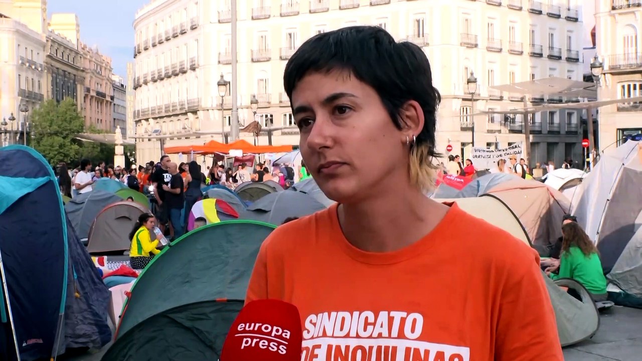 El Sindicato de Inquilinas no descarta seguir acampando en Sol hasta el martes