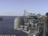 Navy F-14 Tomcat Buzzes Aircraft Carrier