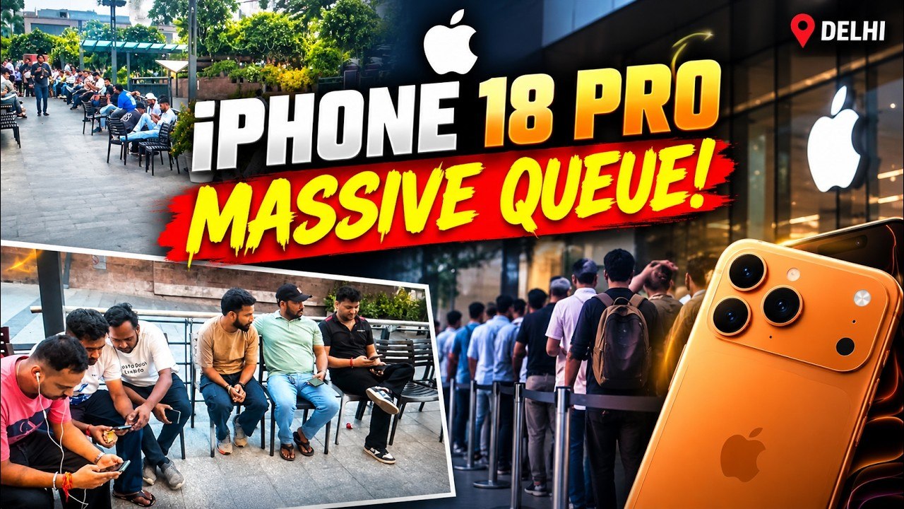 iPhone 18 Pro Sale: Massive Queue Outside Delhi Store | Buyers Wait Overnight | Tech News