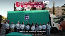 Πύραυλοι σε πανό και μάσκες Νετανιάχου: Ισραηλινοί διαδηλώνουν για τις εκλογές του Οκτωβρίου