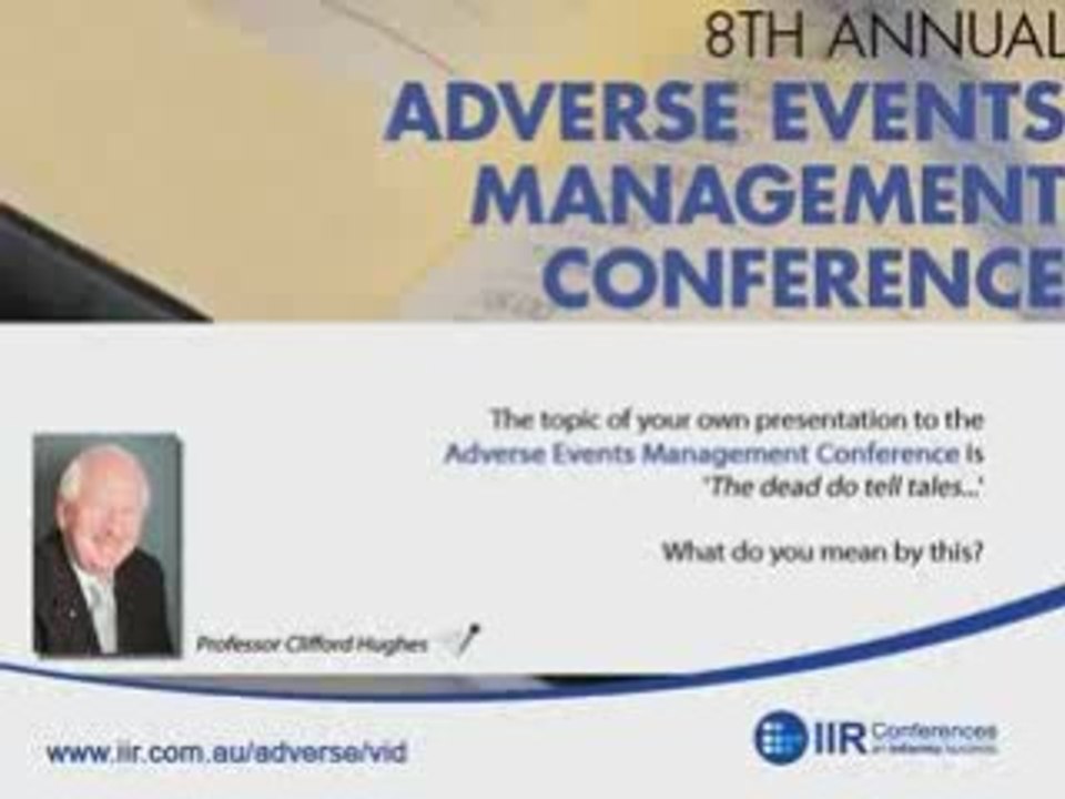 IIR Interview - Prof. Clifford Hughes on adverse events