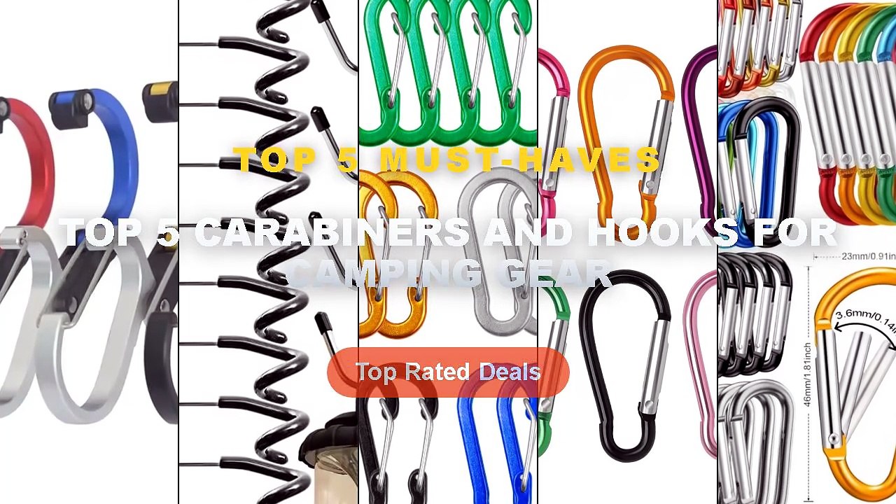 Top 5 Best Top 5 Carabiners And Hooks For Camping Gear (Must Have!) - 100Pcs New Aluminum Alloy Carabiner Outdoor Spring...