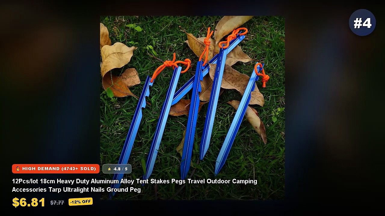 Amazing Top 5 Tent Stakes For Windy Campsites You Need To See - Camping Tent Stakes 6Pcs Canopy Tent Pegs 28cm Stainless...
