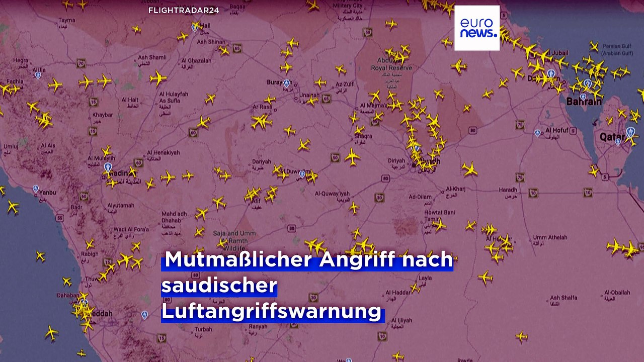Feuer und Rauch am Flughafen von Riad nach nächtlichem Luftalarm